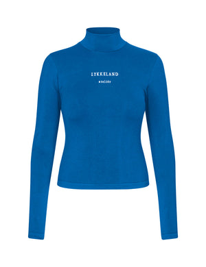 Faye High Neck w/Logo - Strong Blue (Lev Marts 2026)