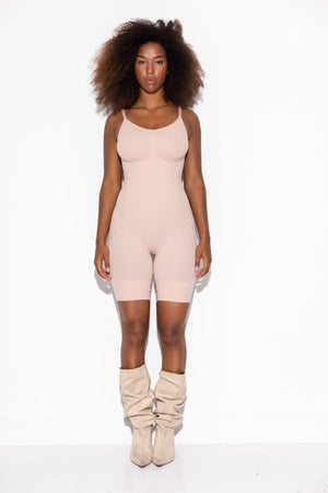 Honey Shaping Bodysuit (Skjult skridt åbning) - Dust Rose