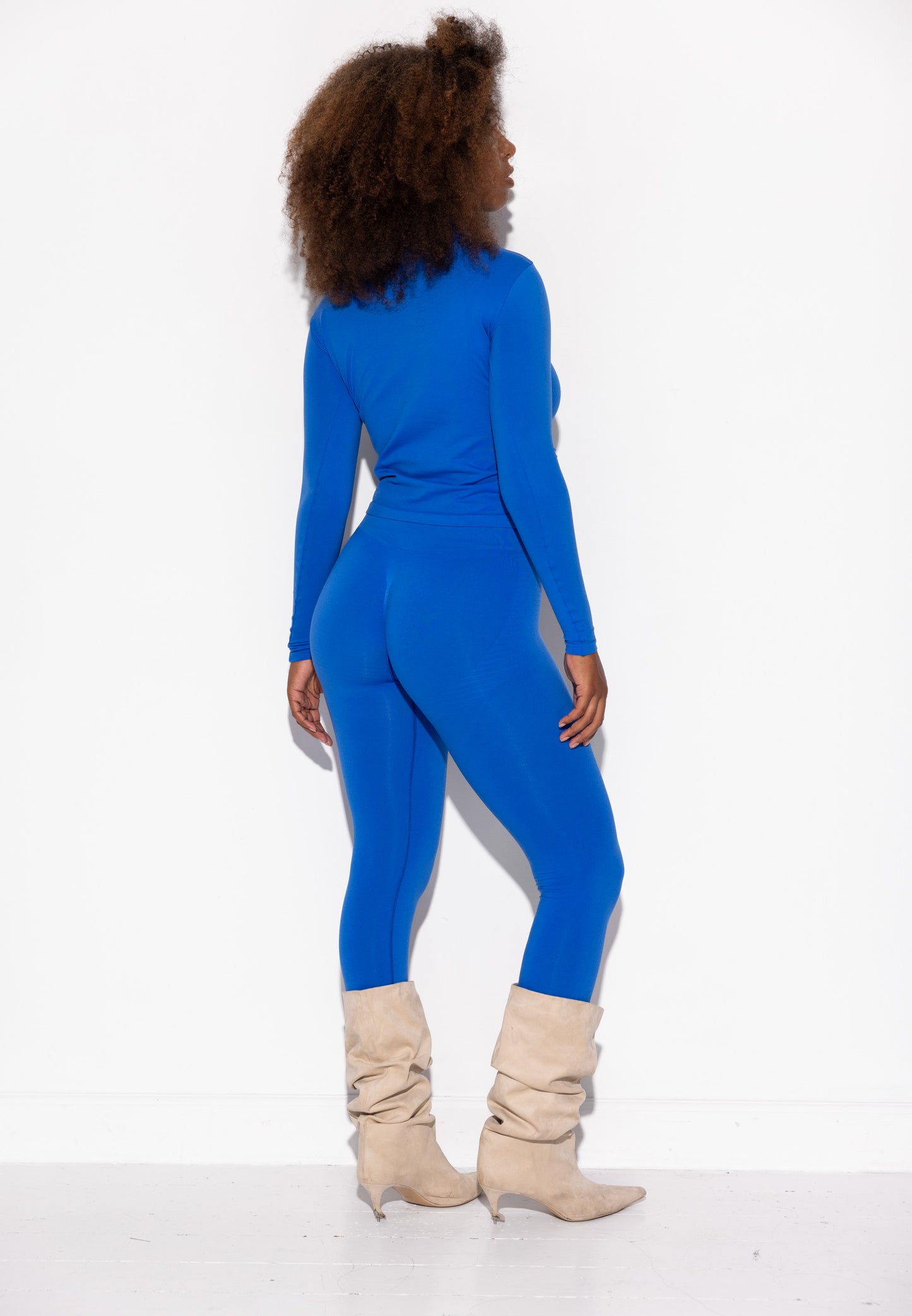 Faye High Neck w/Logo Functional Comfort - Strong Blue
