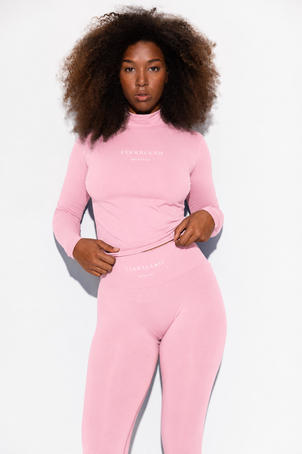 Shilo Scrunch Tights w/Logo Functional Comfort - Cream Pink