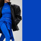 Faye High Neck w/Logo - Strong Blue