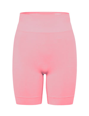 Honest Midwaist Shorts w/Logo - Cream Pink