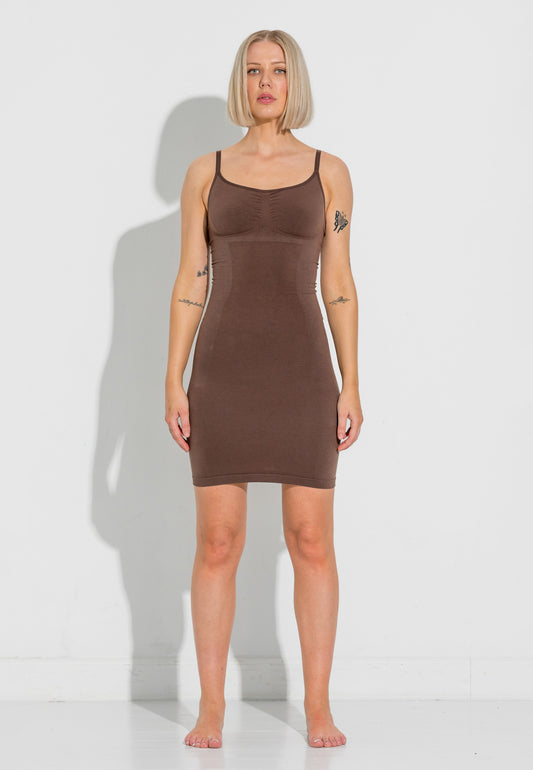Second Skin Slip Dress - Chocolate