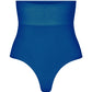 Second Skin High waist thong - Strong Blue