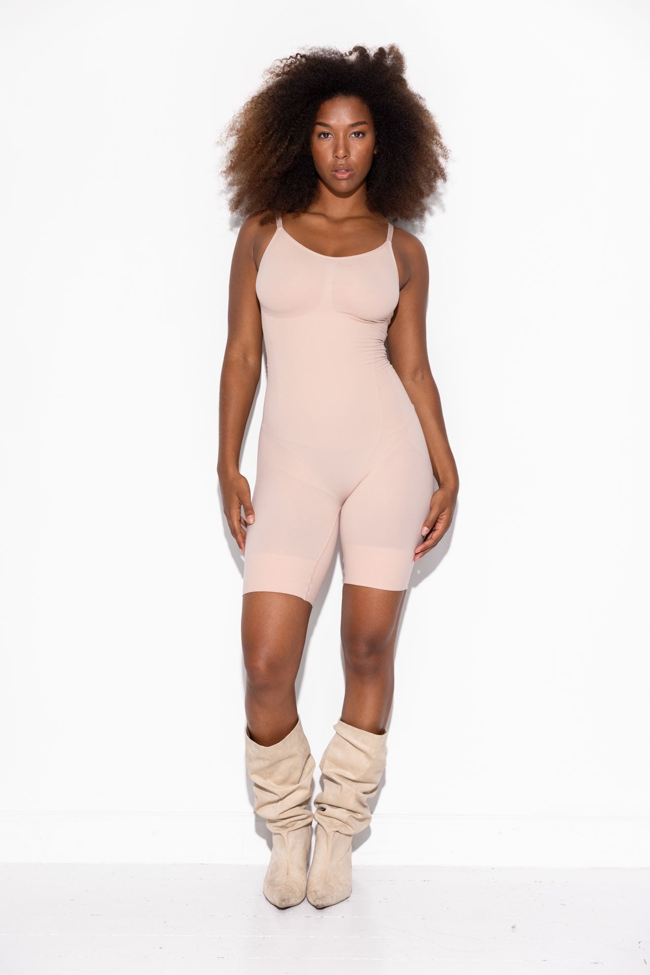 Honey Shaping Bodysuit (Skjult skridt åbning) - Dust Rose