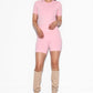 Honest Midwaist Shorts w/Logo Functional Comfort- Cream Pink